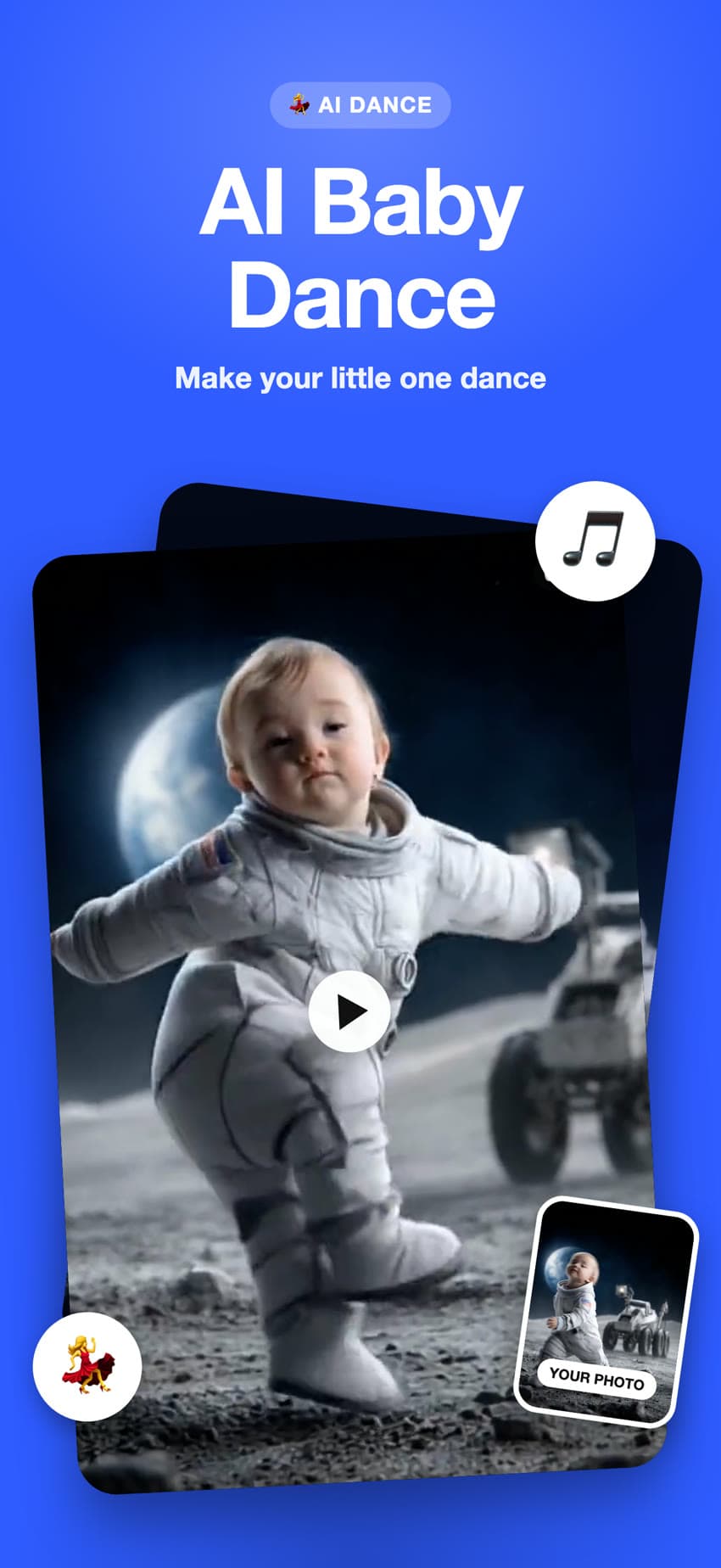 A baby photo turned into an AI dance video